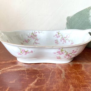 Antique Limoges Haviland Serving Bowl Pink Floral Vine Pattern circa 1895 Theo Haviland Limoges France PC3098
