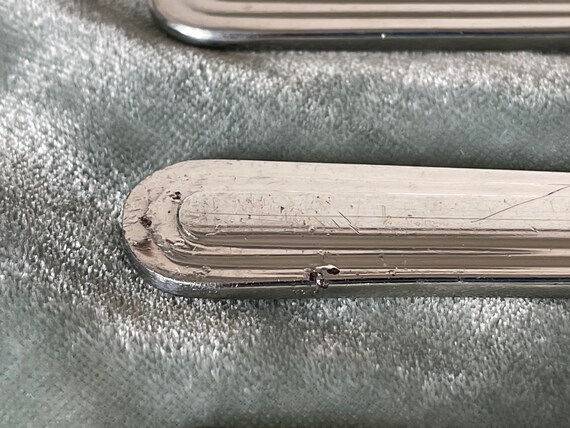 Guy Degrenne Inox France Silver Plate Knives Set of 3 Art Deco Design  French Flatware Designed by Guy Degrenne SI989 