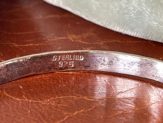 Vintage Mexican Sterling Silver Bangle Bracelet A… - image 9