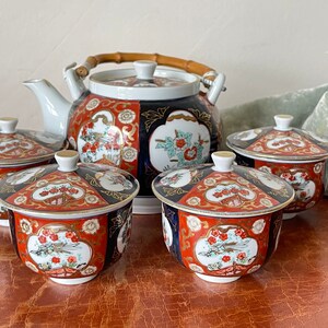 Japanese Imari Porcelain Tea Set 11 Piece Hand Painted Imari