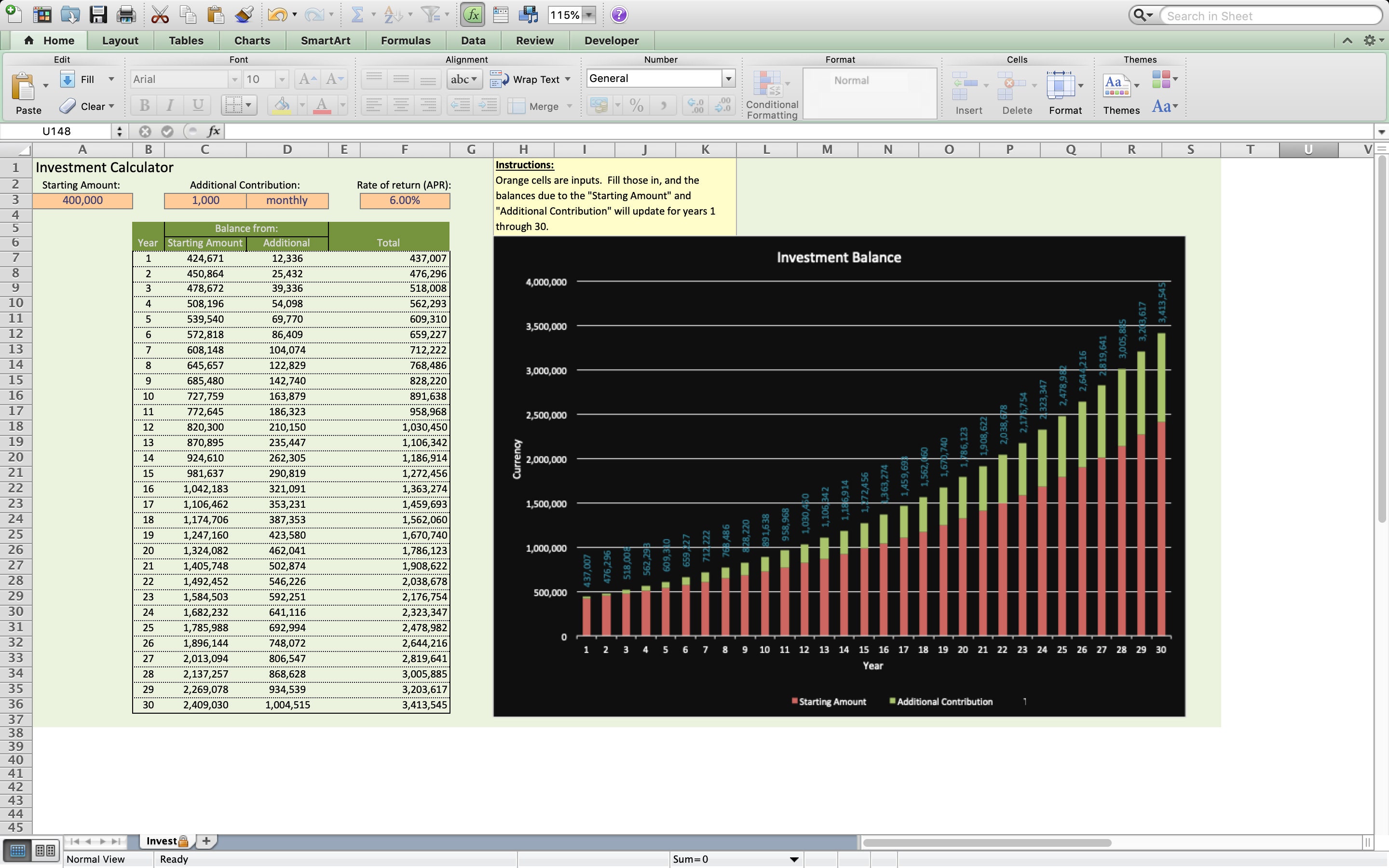 Investment Return Excel Spreadsheet Etsy