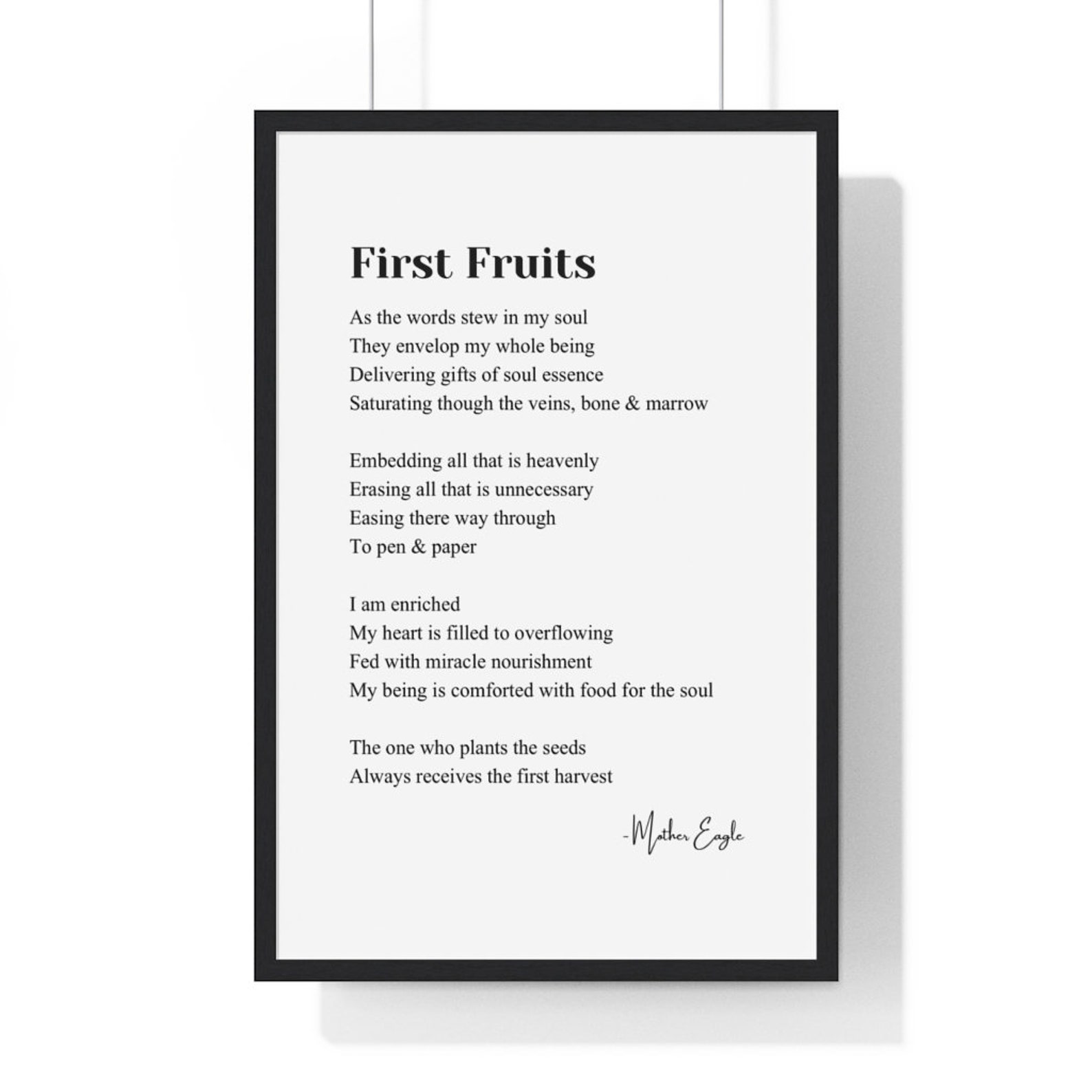 First Fruits Poem Framed Poster Wall Art Home Decor Etsy