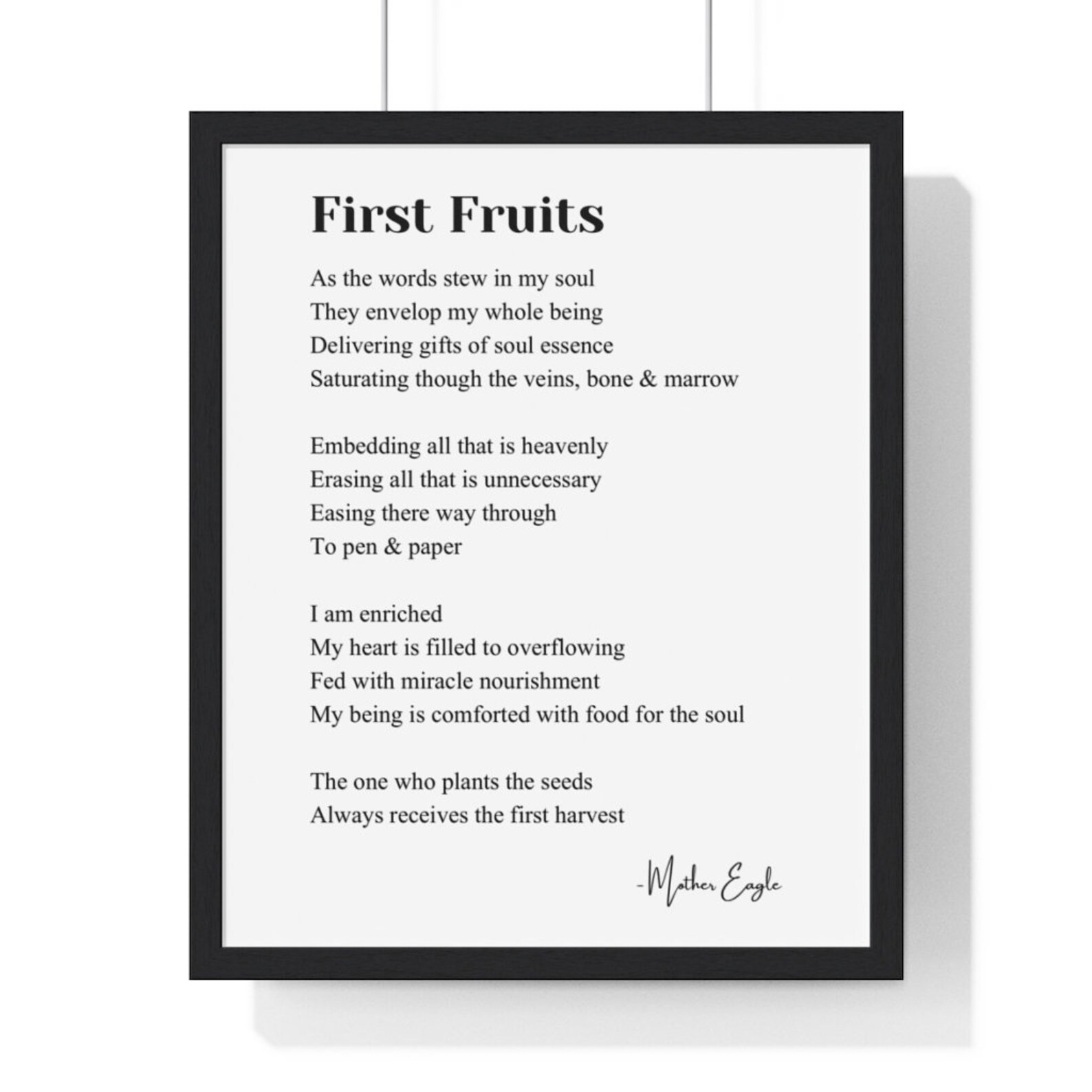 First Fruits Poem Framed Poster Wall Art Home Decor Etsy