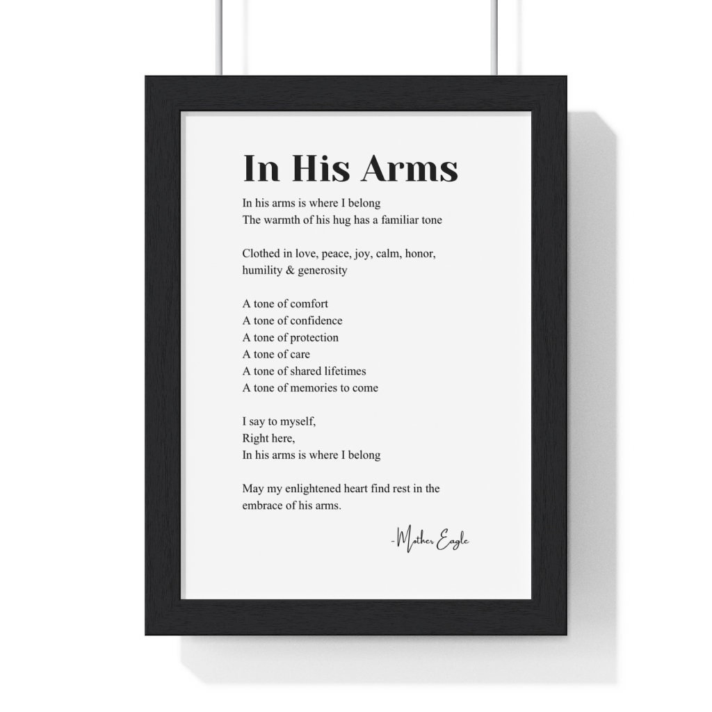 In His Arms Poem Framed Poster Wall Art Home Decor | Etsy
