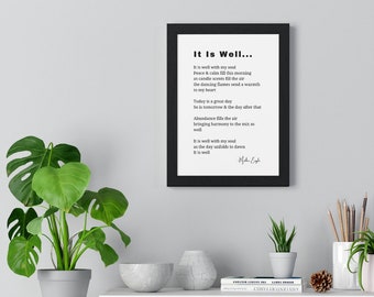 It Is Well With My Soul Poem Framed Poster Home Decor Premium Framed Vertical Poster Wall Art Mother Eagle Poem