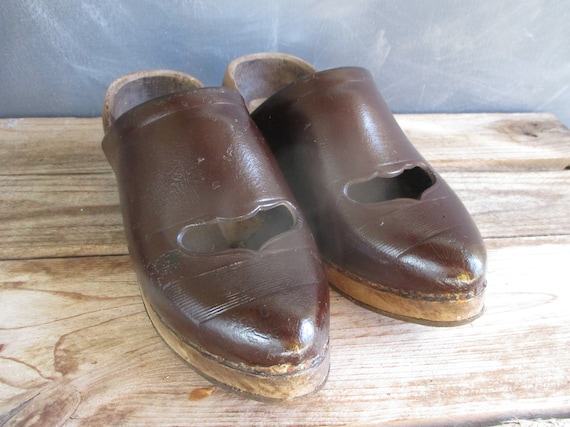 Pair of French clogs. Wooden clogs. French vintage