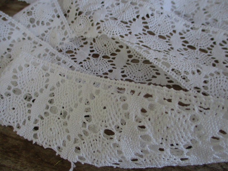 Vintage French lace. White cotton lace. 450cm x 55mm lace. | Etsy