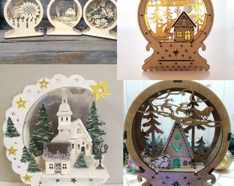 A lantern for Christmas A snowman cnc project. cnc pattern Laser cut files SVG glowforge files DXF CDR vector plans laser cutting