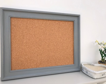 Grey wooden framed notice board / pin board / shabby chic