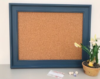 Solid wooden framed pin board hand painted in Neptune’s Blakeney Blue