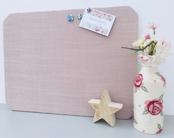 Soft Pink Fabric covered cork board / pin board