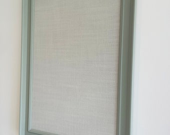Hand painted framed fabric covered notice board / pin board