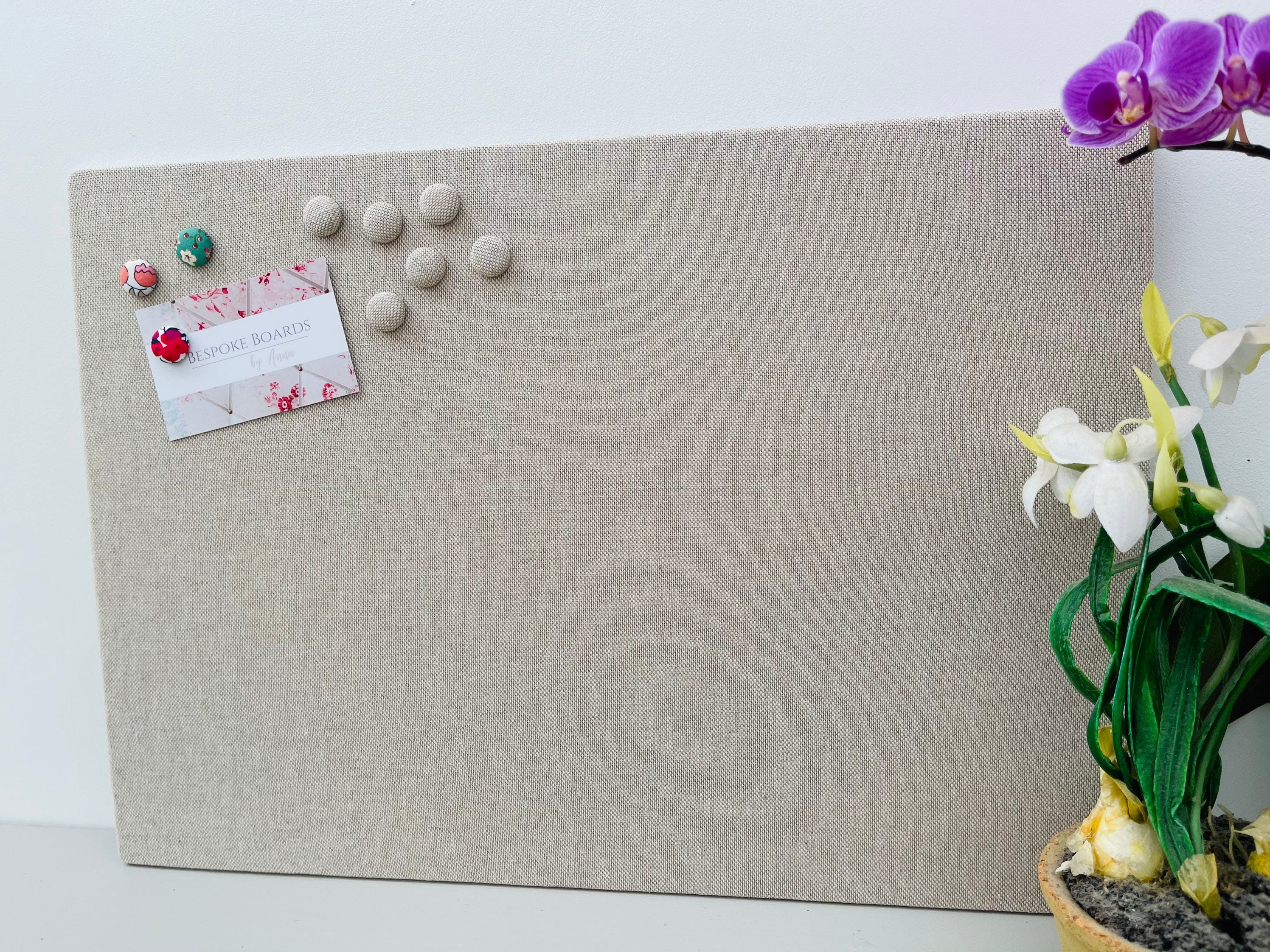 Linen fabric board / notice board