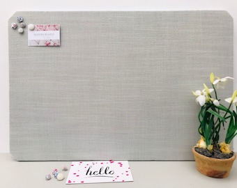 Dove Grey Fabric covered cork board / pin board
