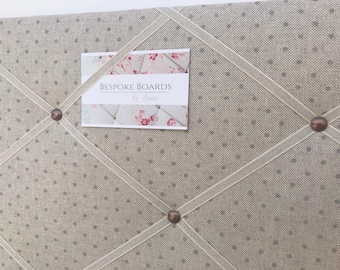 Grey Polka Dot fabric memo board / Notice board