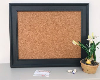 Solid wooden framed pin board hand painted in Neptune’s Charcoal