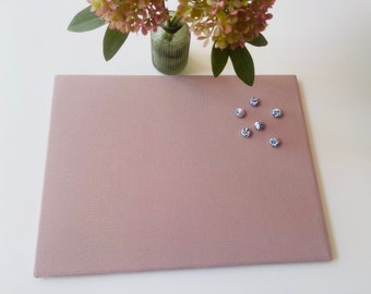 Dusty Pink Linen fabric magnetic board / notice board
