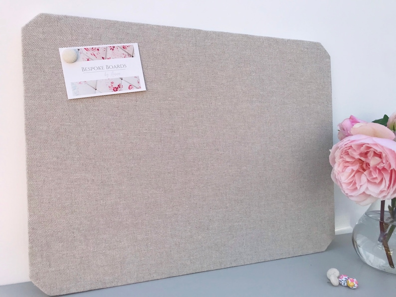 Linen Fabric covered Notice board / pin board Etsy