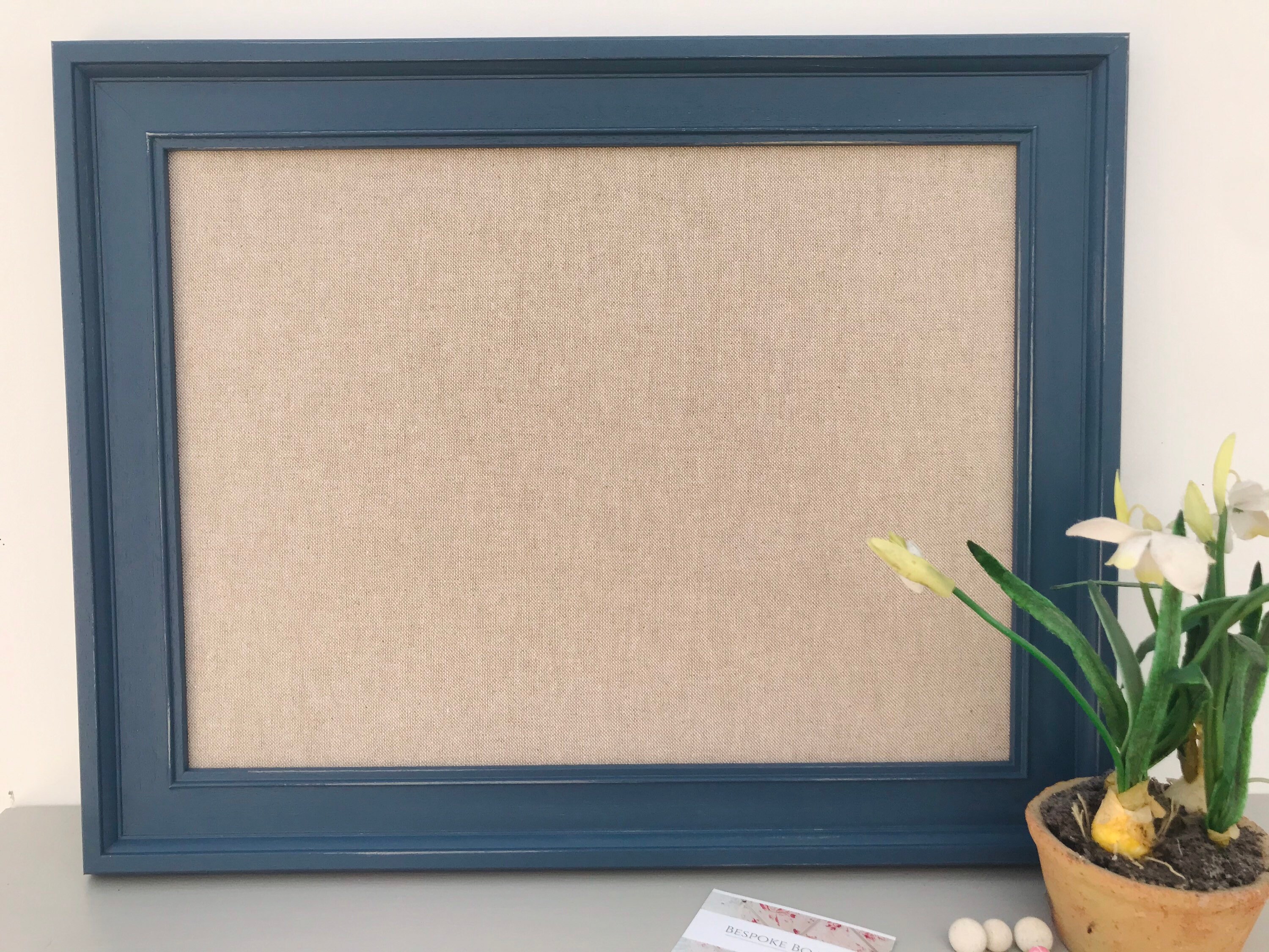 Wooden Framed Notice Board Covered in Crisp Oatmeal Linen Etsy UK