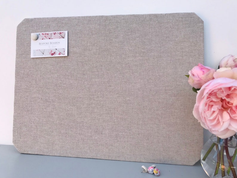 Linen Fabric covered Notice board / pin board Etsy