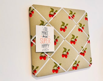 Strawberries fabric memo board, notice board