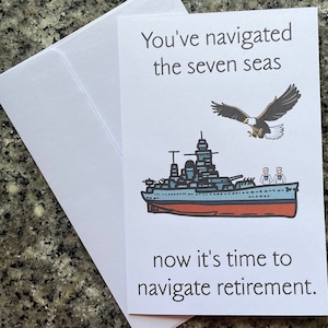 Cartes de retraite pour la marine,Cadeaux de retraite pour la marine,Cartes de départ à la retraite,Cartes de retraite militaire Marine,Cartes de retraite pour marins