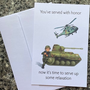 Vintage Karte für den Ruhestand in der Armee
