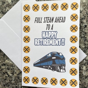 Carte de retraite des chemins de fer, Carte de retraite des chemins de fer personnalisée, Cadeau de retraite d'un employé des chemins de fer, Carte de retraite pour conducteur de train