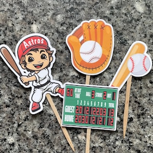 baseball cupcake toppers with custom colors,baseball cupcake toppers,baseball themed cupcake decorations,baseball birthday party decorations