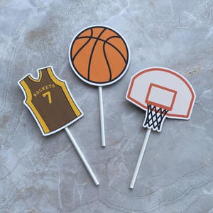 Adornos personalizados para cupcakes de baloncesto, decoraciones para fiestas de baloncesto, adornos personalizados para cupcakes con camisetas de baloncesto, decoraciones para cupcakes de fiestas de baloncesto