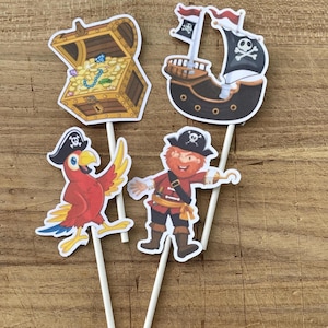 Pirate cupcake toppers,pirate themed party decorations,Cupcake decorations pirate ship,pirate cupcake toppers with lollipop sticks