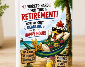 Funny Retirement Card, Retirement Gift for Men or Women, Coworker Retirement Card, Happy Hour Retirement Card, Funny Retiree Gift