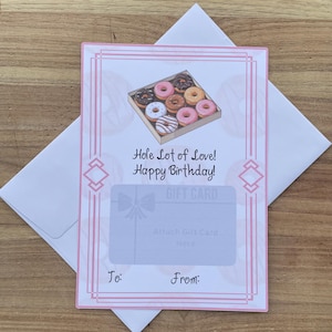 Porta-cartão-presente de donut para download instantâneo, Porta-cartão-presente de donut para impressão, Porta-cartão-presente com tema de donut para impressão, Cartão de aniversário de donut