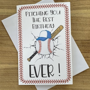 Tarjeta de cumpleaños de béisbol, tarjeta de cumpleaños deportiva, tarjeta de cumpleaños con temática de béisbol, tarjeta de cumpleaños de béisbol para niños, tarjeta de cumpleaños para niño