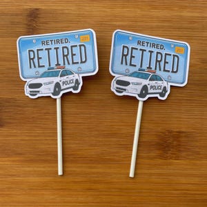 Police Retirement Cupcake Toppers,Law Enforcement Retirement Cupcake Decorations,Police Retirement Party Decorations