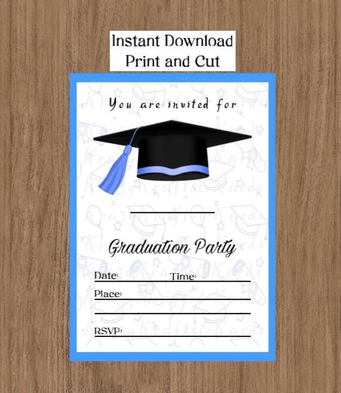 Printable Graduation Invitation Template,diy Graduation Invitation ...