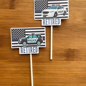 Retired police officer cupcake toppers,Cop retirement party decorations,Police theme cupcake toppers,Law enforcement retirement party ideas