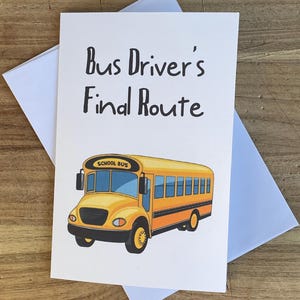 Carte de retraite de chauffeur de bus,Carte de retraite pour chauffeur de bus,Retraite amusante de chauffeur de bus,Retraite de chauffeur de bus scolaire