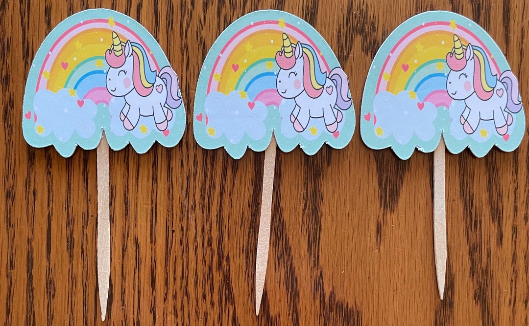 12unicorn Cup Cake Toppers Unicorn Cake Toppers. Unicorn Etsy