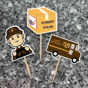 Delivery retirement Cupcake Toppers, Delivery theme Decorations,Delivery birthday Toppers,Good luck Toppers, Delivery Driver Birthday