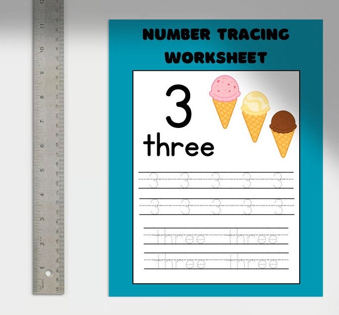 Printable Preschool/kindergarten Tracing Number Skills - Etsy