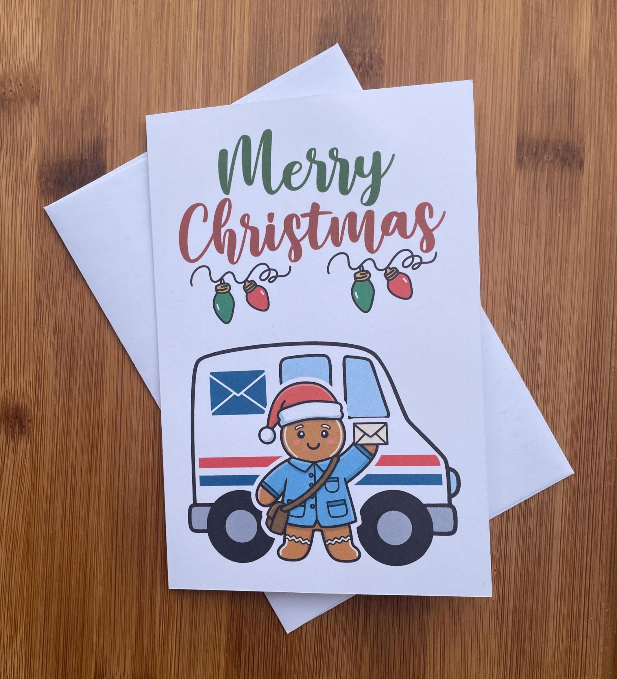 Mailman Card Christmas Cards for Mailmen,mail Carrier Christmas Cards,holiday Cards ...