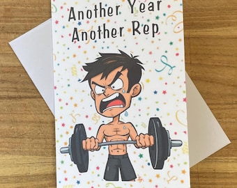 Geburtstagskarte mit Gewichtheben Thema, Geburtstagskarte für Gewichtheben, Geburtstagskarte für Gewichtheben, Lustige Geburtstagskarte für Fitness-Begeisterte