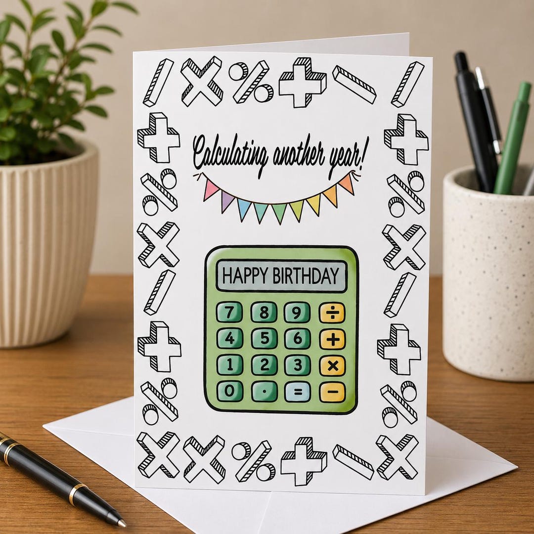 Math Teacher Birthday Card, Birthday Card for Accountant,funny Math