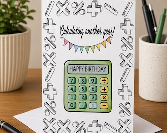 Math teacher birthday card, Birthday card for Accountant,Funny math teacher birthday cards,Math nerd birthday card