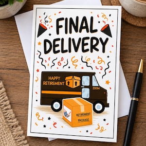 Delivery truck retirement cards,Funny retirement cards for delivery drivers,Delivery truck card,Delivery driver retirement ideas