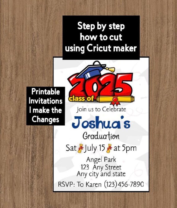 Custom graduation invitations,Graduation party invitations,Cricut  graduation invitation template, 2025 graduation Invitation