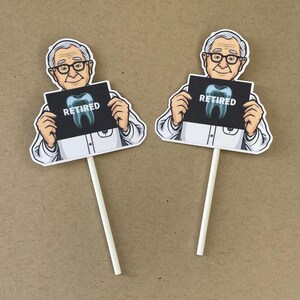 Dentist retirement cupcake toppers,Dentist retirement party decorations,Funny dentist retirement gifts,Dentist themed cupcakes