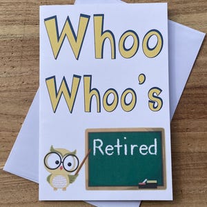 Carte d'enseignant à la retraite, Carte de retraite d'enseignant, Carte de retraite d'enseignant drôle, Carte de retraite d'enseignant hibou, Carte de retraite d'enseignant humoristique