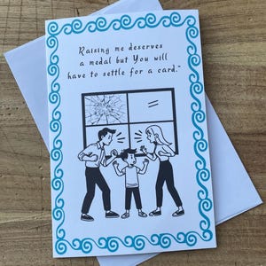 Funny parents day cards,unique parents day cards,parents day card with humor,cards for parents day with funny illustrations